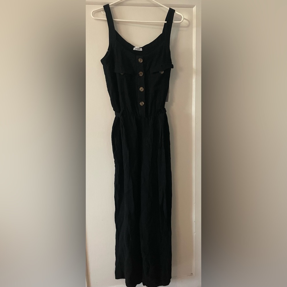 NWT size small Tribal black cotton crepe jumpsuit